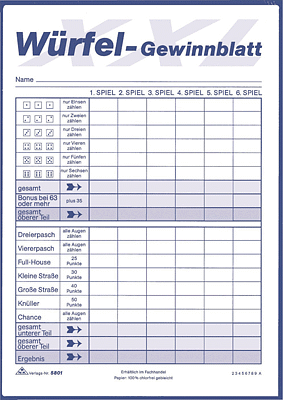 Kniffelblock Pdf A4