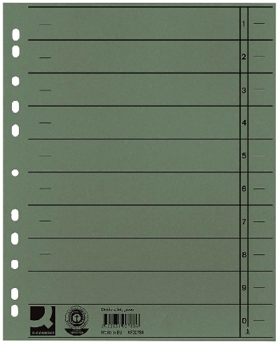 Q-Connect Trennblätter durchgefärbt - A4 Überbreite, grün, 1900 Stück