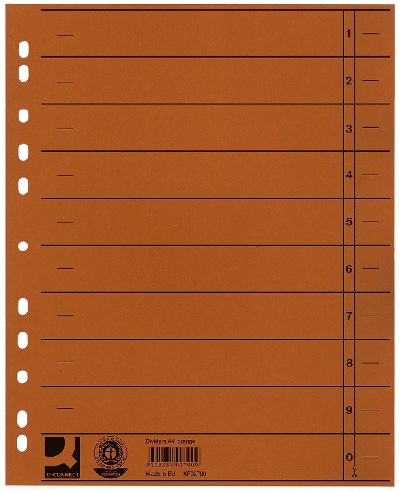 Q-Connect Trennblätter durchgefärbt - A4 Überbreite, orange, 1900 Stück