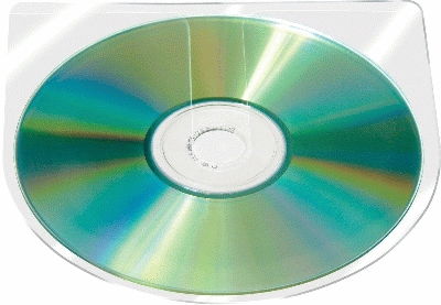 Q-Connect CD/DVD-Hüllen selbstklebend - ohne Lasche, transparent, 190 Stück