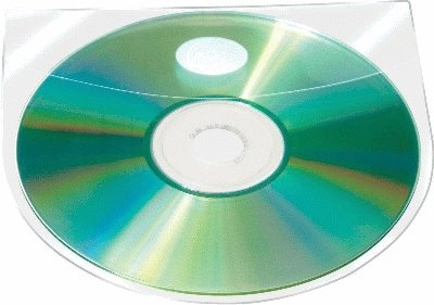 Q-Connect CD/DVD-Hüllen selbstklebend - mit selbstklebender Lasche, transparent,