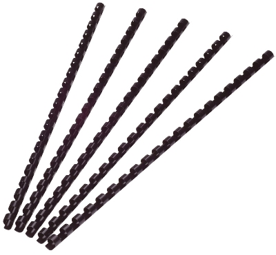 Q-Connect Plastik-Binderücken, 6 mm, für 75 Blatt, schwarz, 1900 Stück