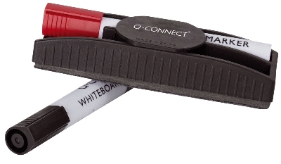 Q-Connect Tafelwischer mit Stiftehalter - inkl. 2 Stifte, magnethaftend, schwarz