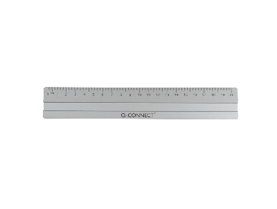 Q-Connect Lineal Alu - 20 cm, silber