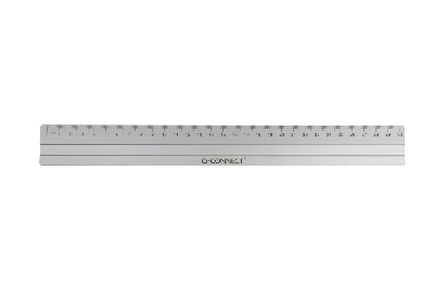 Q-Connect Lineal Alu - 30 cm, silber