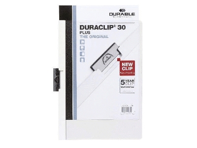 Durable Klemm-Mappe DURACLIP® 30 PLUS - A4, weiß