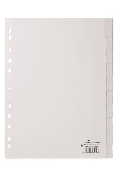 Durable Register - PP, blanko, weiß, A4, 10 Blatt