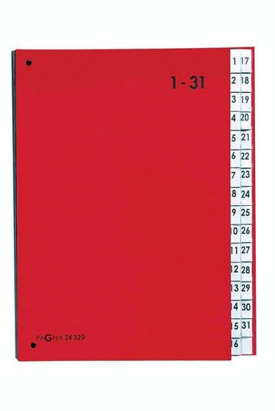 Pagna® Pultordner Color-Einband - Tabe 1 - 31, 32 Fächer, rot