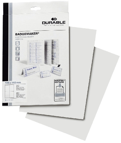 Durable Einsteckschild - 105x148 mm, weiß, 80 Stück