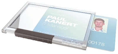 Durable Ausweishülle Pushbox MONO - Kunststoff, transparent, 10 Stück
