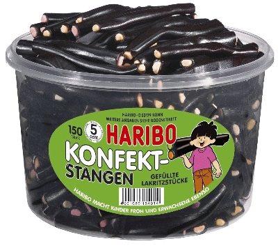 Haribo Lakritzprodukte - Konfekt-Stangen, 150 Stück