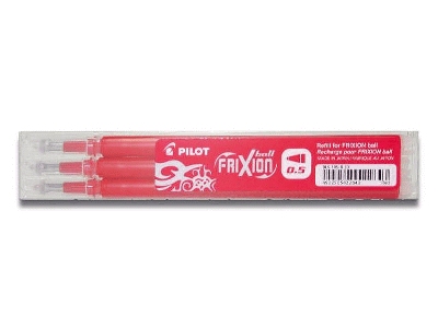 Pilot Tintenrollermine für FriXion Clicker - 0,3 mm, rot, 3er Set