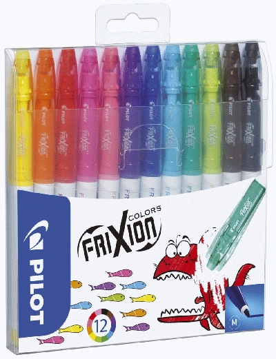 Pilot Faserstift FriXion Colors - 0,4 mm, 12 Farben im Etui