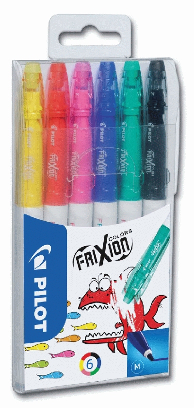 Pilot Faserstift FriXion Colors - 0,4 mm, 6 Farben im Etui