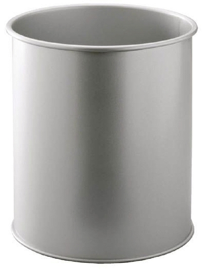 Durable Papierkorb Metall rund 15 Liter, metallic silber