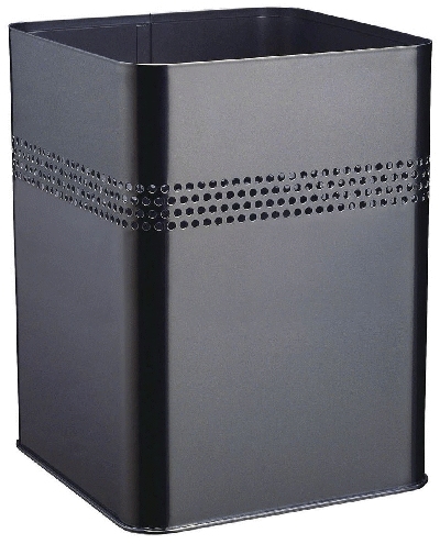 Durable Papierkorb Metall eckig 18,5 Liter, P 30 mm, schwarz