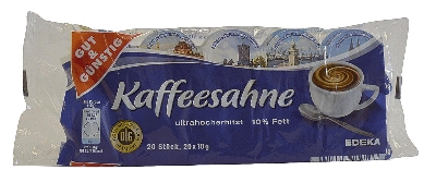 Gut & Günstig 3936221004 Kaffeesahne - 20 Portionen à 10 g