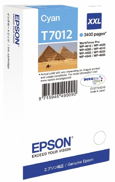 Original Epson C13T70124010 Tintenpatrone cyan XXL