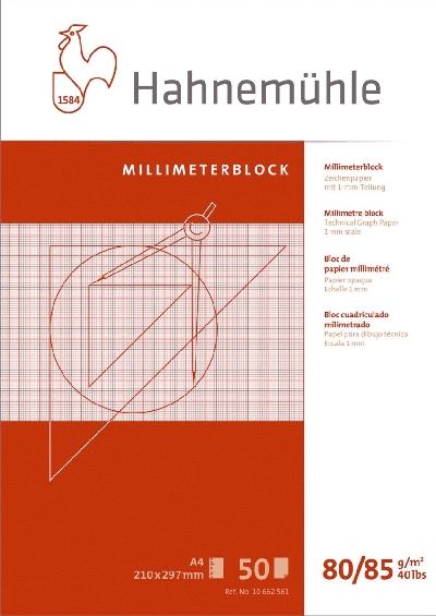 Hahnemühle Millimeter - Block 50 Blatt, A4, 80 g/qm