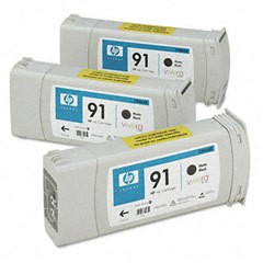 HP C9480A Tintenpatrone No. 91 BK matt 3er Pack 775ml Vivera Tinte