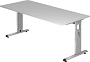 Schreibtisch Fü.silber/ grau
