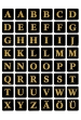 Herma Buchstaben 13x13 mm A-Z Folie schwarz gold geprägt 2 Blatt