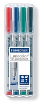 Staedtler® Feinschreiber Universalstift Lumocolor® non-perman.,B,Box mit 4 Farben