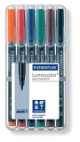 Staedtler® Feinschreiber Universalstift Lumocolor® permanent,B,Box mit 6 Farben