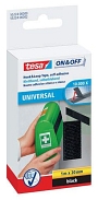 Tesa® On & Off Klettband - 1 m x 20 mm, schwarz, selbstklebend