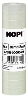 Nopi 57881-00000-00 Klebefilm NOPI® transparent,PP,unsichtbar,Bandgröße (L x B): 10 m x 12 mm