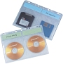 Q-Connect CD/DVD-Hüllen - zur Ablage im Ordner/Ringbuch, transparent, 190 Stück