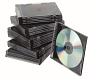 Q-Connect CD-Boxen Standard - Slim Line für 19 CD/DVD, transparent/schwarz, Packu