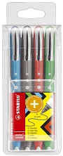 Stabilo® Tintenroller worker® colorful - 0,5 mm, Etui mit 4 Stiften