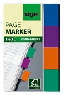 Sigel® Haftmarker Transparent - 50 x 20 mm, 4 Farben, 160 Streifen