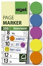 Sigel® HN301 Haftmarker Folie Klebepunkte - 50 x 12 mm, 5 Farben, 200 Streifen