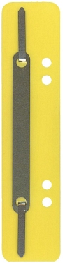 Q-Connect Heftstreifen Kunststoff, kurz - Deckleiste aus Metall, gelb, 75 Stück