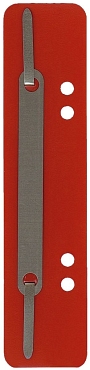 Q-Connect Heftstreifen Kunststoff, kurz - Deckleiste aus Metall, rot, 75 Stück
