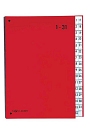 Pagna® Pultordner Color-Einband - Tabe 1 - 31, 32 Fächer, rot