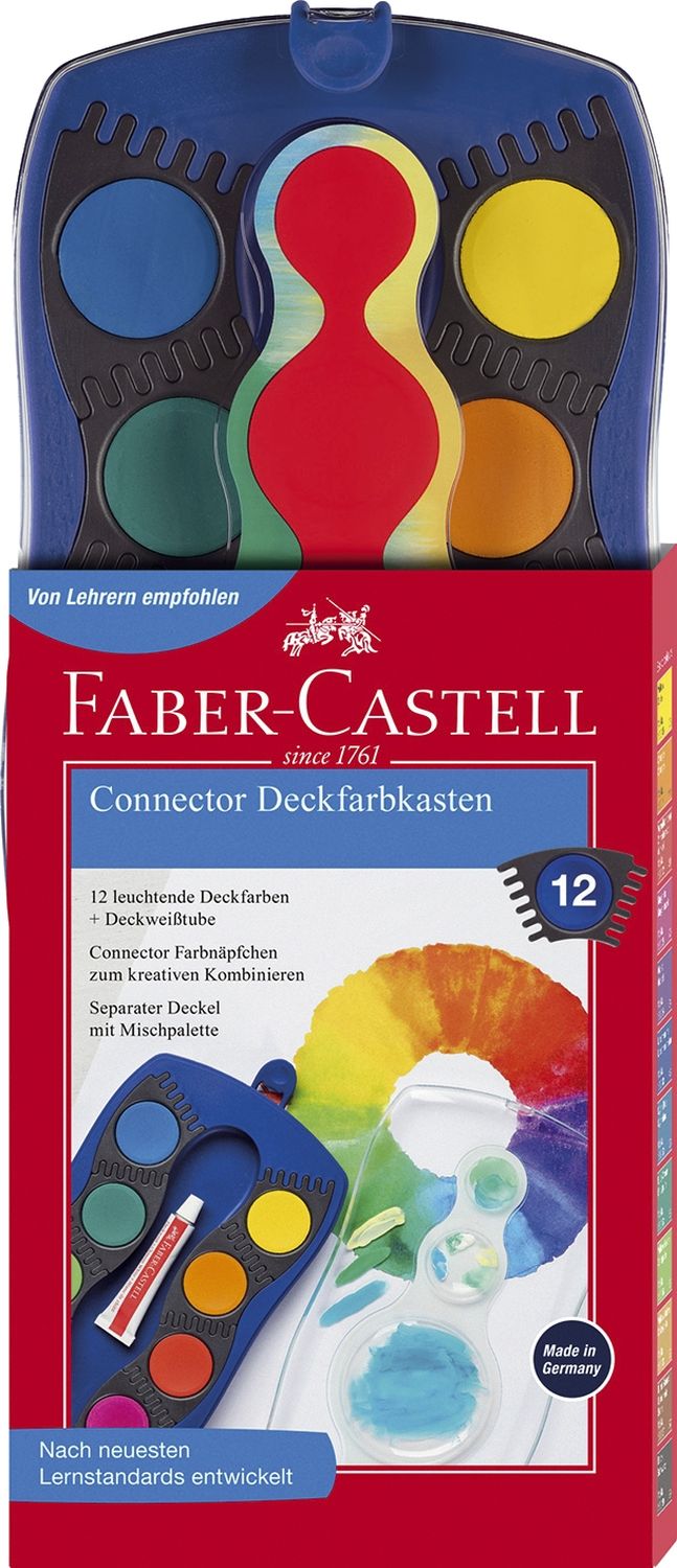 Farbkasten Deckfarbkasten 12er Connector blau