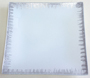 Glasteller YQL7182-2  weiß- silber 20x20cm VE6