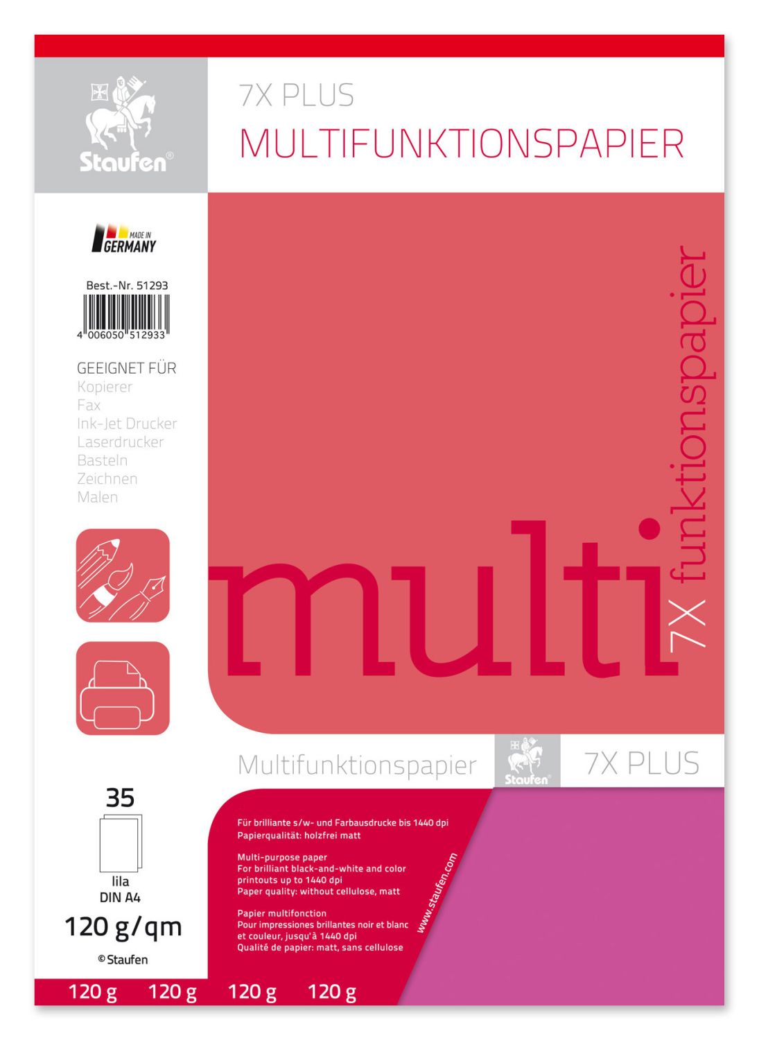 STAUFEN 734051271 Kopierpapier A4 120g 35BL lila