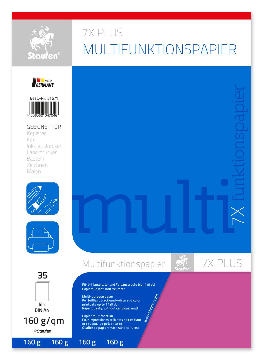 STAUFEN 734051671 Kopierpapier A4 160g 25BL lila