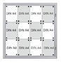 Schaukasten f. 12x A4 Metall weiß
