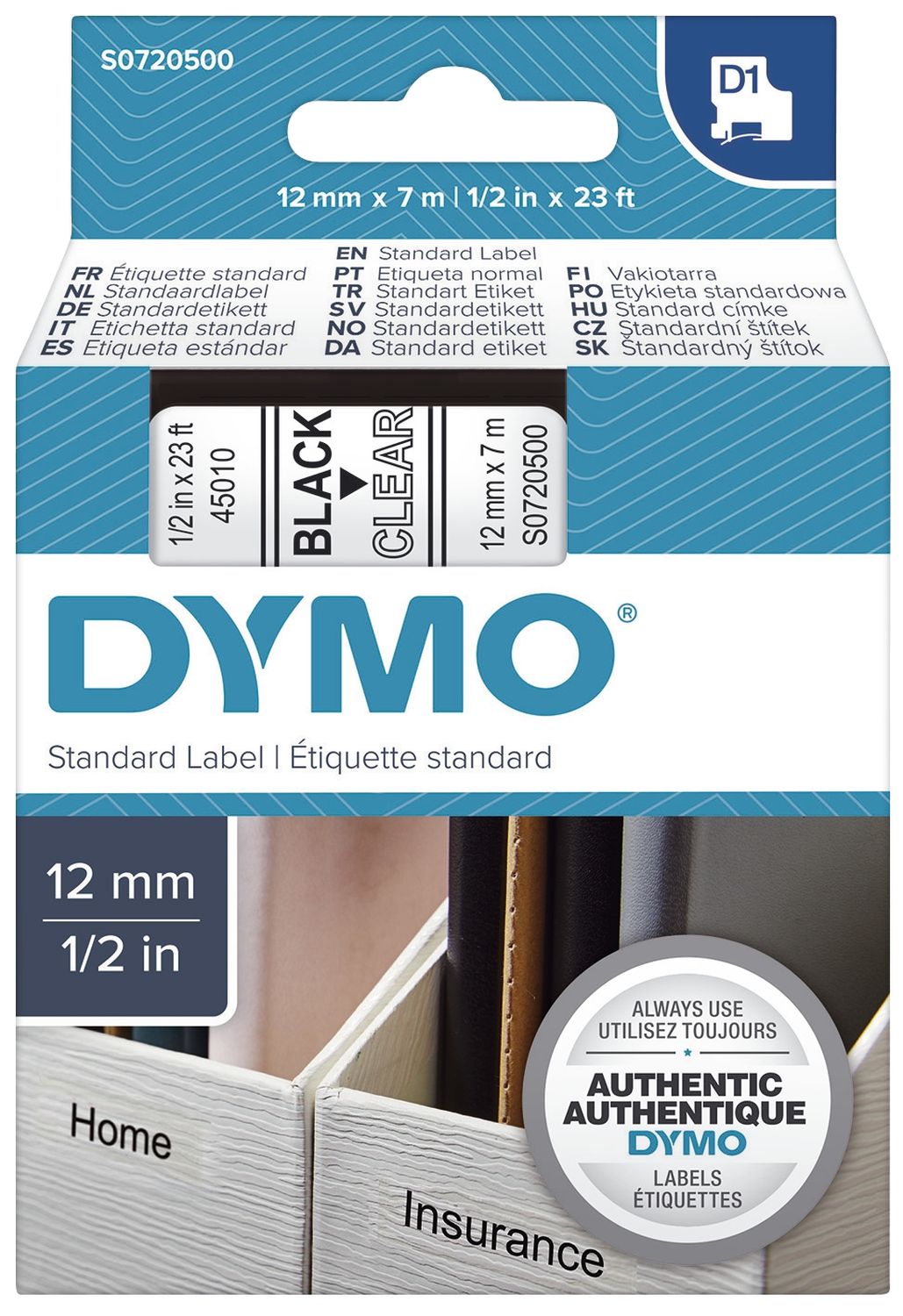 Dymo D1 Schriftband 12mm