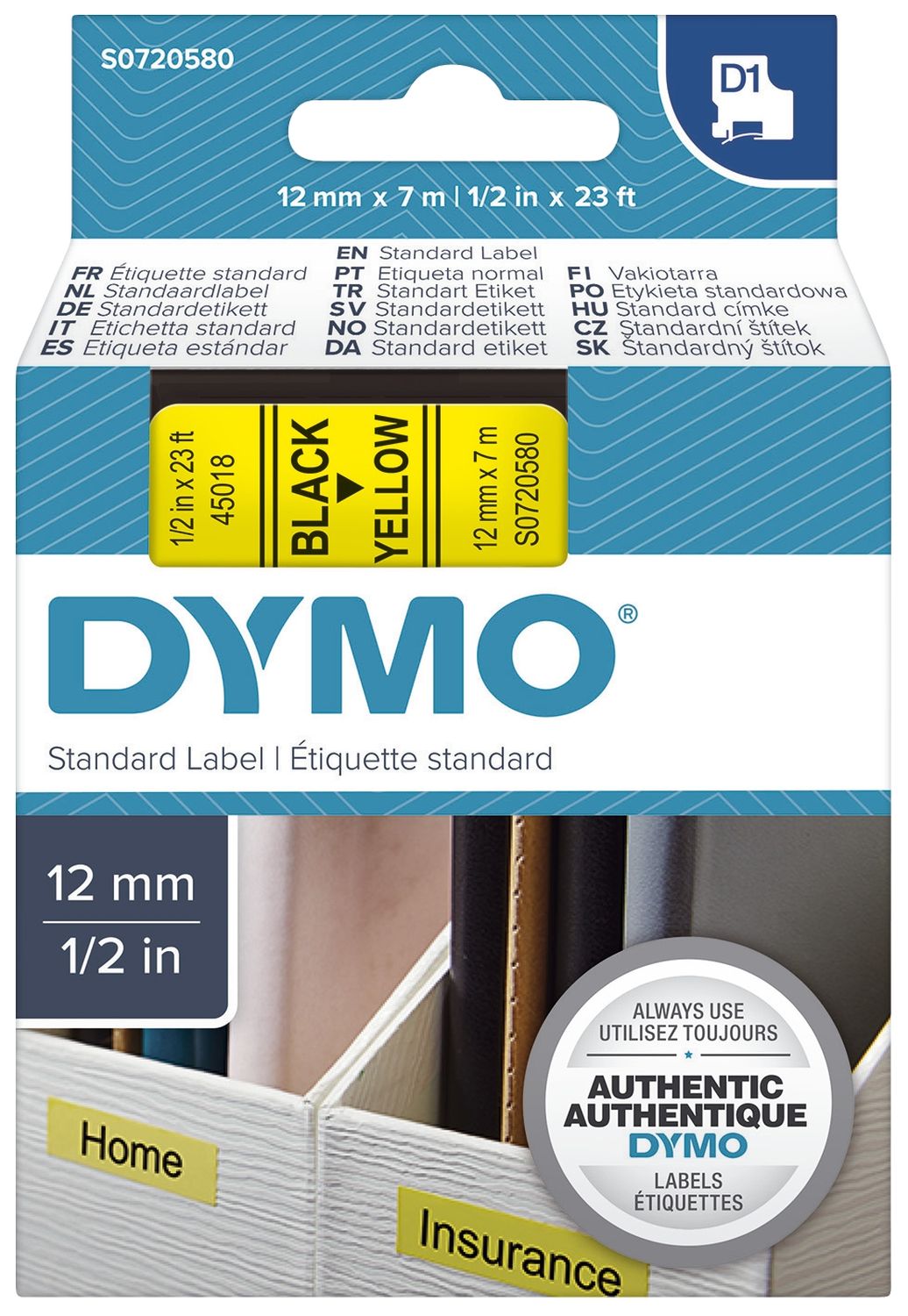 Dymo Schriftband 12mm Typ 45018