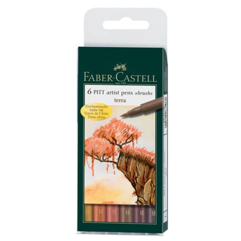 Faber-Castell 167106 Tuschestift Terra 6Stifte VE5