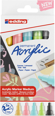 Acrylmarker 2-3mm Pastell Set