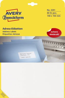 ZWECKFORM 3351 Adressetiketten 148x103mm 80 Stück