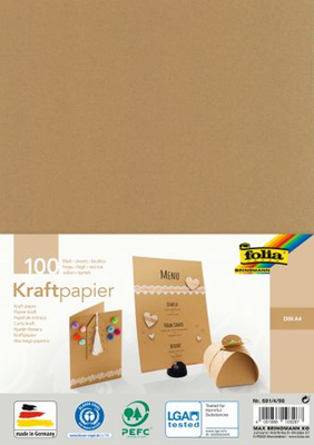 FOLIA 691/4/98 Kraftpapier 120g/m² A4 100BL natur