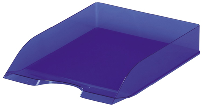 Briefkorb A4 transparent/blau